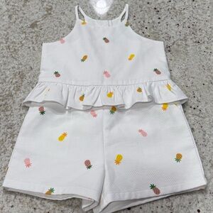 Janie and Jack White Pineapple Print Romper